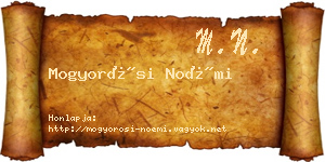Mogyorósi Noémi névjegykártya